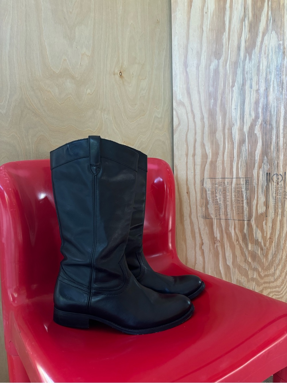 Frye Black Leather Mid Calf Boots 7